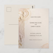 Sage Perzik Botanische Save The Date Postkaart (Voorkant / Achterkant)