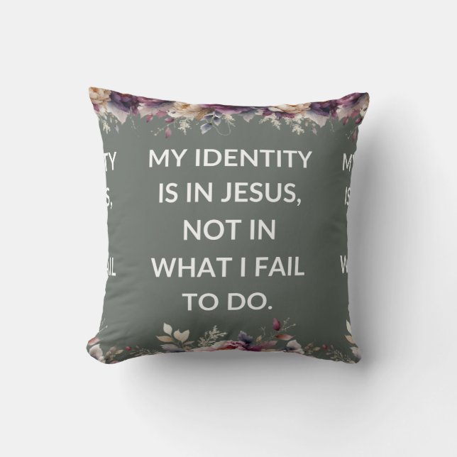 Sage pillow with a simple religious quote kussen (Voorkant)