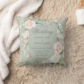 Sage Pink Blush Romantic Floral Weddenschap Kussen (Deken)