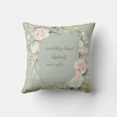 Sage Pink Blush Romantic Floral Weddenschap Kussen (Achterkant)