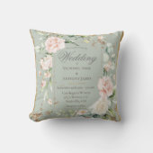 Sage Pink Blush Romantic Floral Weddenschap Kussen (Voorkant)