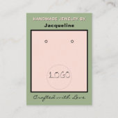 Sage Pink Earrings Logo Website QR Code Visitekaartje (Voorkant)