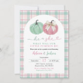 Sage Pink Ginham Preppy Pumpkin Geslacht Reveal Kaart (Voorkant)