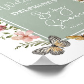 Sage Pink Wildflower Fairy Baby shower Welkom Poster (Hoek)