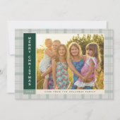Sage Plaid Zijbalk Feestdagenkaart (Voorkant)
