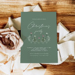 Sage & Plum Feestelijke Bomen Kerstfeest Kaart<br><div class="desc">Dit ontwerp meet 5 x 7 inch/12, 7 x 17, 8 cm en is perfect voor uitnodigingen.</div>