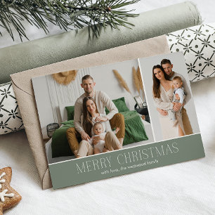 SAGE PRETTIG Kerstmis Elegant 2 Foto bericht Feestdagenkaart