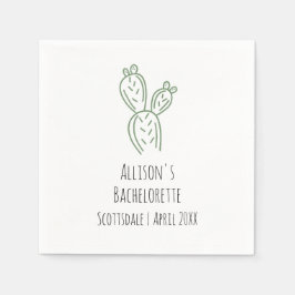 Sage Prickly Pear Cactus Bachelorette Papier Serve Servet
