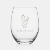 Sage Prickly Pear Cactus Bachelorette Wijnglas Wijnglas Zonder Voet (Voorkant)