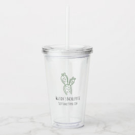 Sage Prickly Pear Cactus Bruidsfeest Favor Acryl Drinkbeker