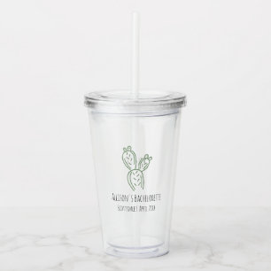 Sage Prickly Pear Cactus Bruidsfeest Favor Acryl Drinkbeker