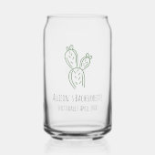 Sage Prickly Pear Cactus Bruidsfeest Favor Blikvorm Glas (Voorkant)