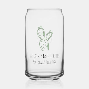 Sage Prickly Pear Cactus Bruidsfeest Geschenk Blikvorm Glas