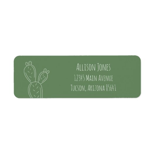 Sage Prickly Pear Cactus Retouradres Labels (Voorkant)