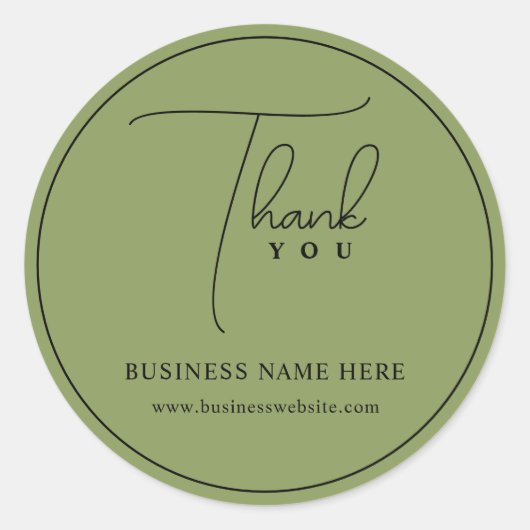 Sage Professionele Dank U Bedrijfs Event Ronde Sticker (Voorkant)