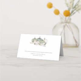Sage Pumpkins Autumn Florals Names Date Wedding Plaatskaartje