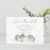 Sage Pumpkins Autumnal Florals QR Code Wedding Sav Save The Date (Staand voorkant)