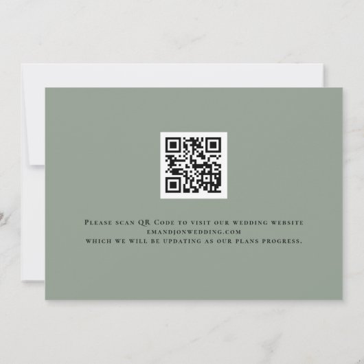 Sage Pumpkins Autumnal Florals QR Code Wedding Sav Save The Date (Achterkant)