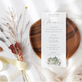 Sage Pumpkins Cream Florals Wedding Menu