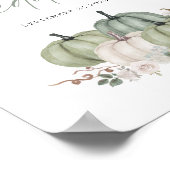Sage Pumpkins Cream Florals Welkom bij bruiloft Poster (Hoek)