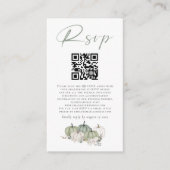 Sage Pumpkins Florals QR Code Weddenschap RSVP Informatiekaartje (Voorkant)