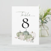 Sage Pumpkins Florals Weddenschappen Tabelnummer (Staand voorkant)