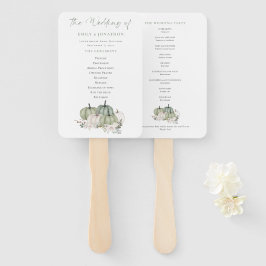 Sage Pumpkins Florals Wedding Programme Handwaaier