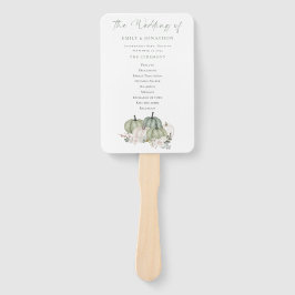 Sage Pumpkins Florals Wedding Programme Handwaaier