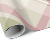 Sage raspberry crème diagonaal vlakpatroon cadeaupapier (Rol Hoek)