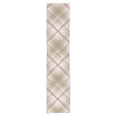 Sage raspberry crème diagonaal vlakpatroon korte tafelloper (Voorkant)