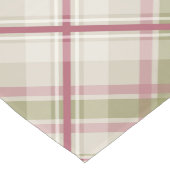Sage raspberry crème diagonaal vlakpatroon korte tafelloper (Hoek)
