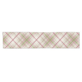 Sage raspberry crème diagonaal vlakpatroon korte tafelloper (Horizontaal)