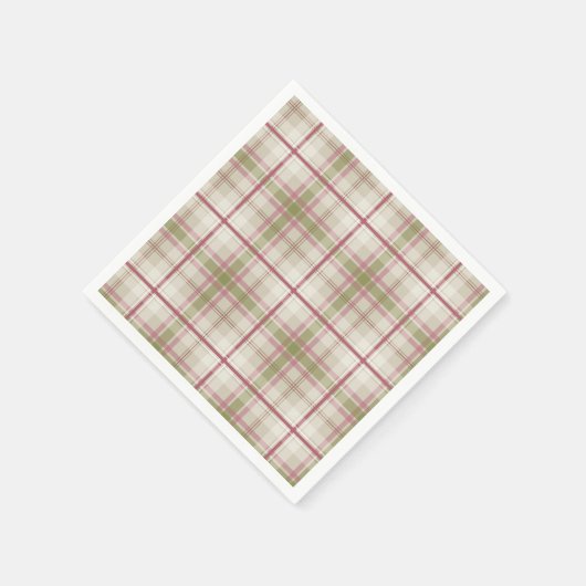 sage raspberry spring plaid napkins servet (Hoek)