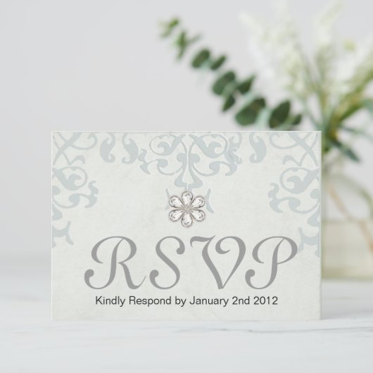 Sage-reactiekaart RSVP Kaartje (Staand voorkant)