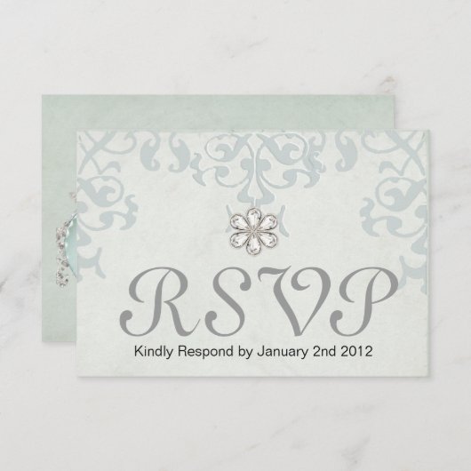 Sage-reactiekaart RSVP Kaartje (Voorkant / Achterkant)