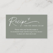SAGE Recept Insteekkaart Bruidsfeest Visitekaartje (Voorkant)