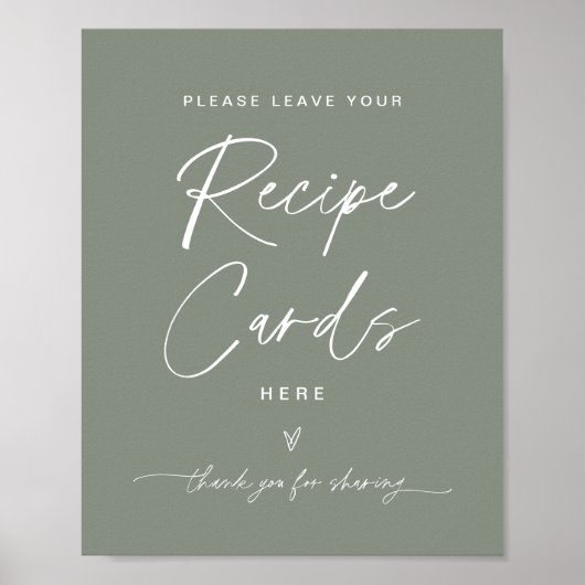 SAGE Recipe Kaart Sign - Verlaat uw Ontvanger Poster (Voorkant)
