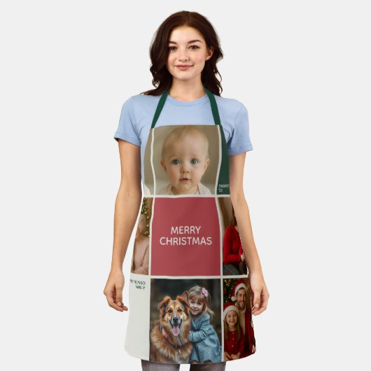 Sage RED Photos collage Christmas new year Schort (Gedragen)