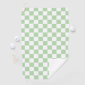 Sage Retro Checkerboard Golfhanddoek (Insitu)
