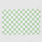 Sage Retro Checkerboard Golfhanddoek (Horizontaal)
