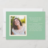 Sage Retro Eenvoud Foto Afstuderen Aankondiging (Achterkant)