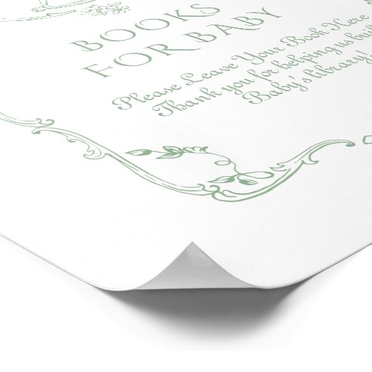 Sage Rocking Horse Chinoiserie Boeken voor baby Poster (Hoek)