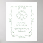 Sage Rocking Horse Chinoiserie Boeken voor baby Poster (Voorkant)