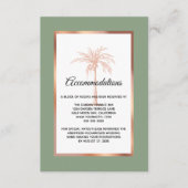 Sage Roos Gold Palm Tree Wedding Accommodations Informatiekaartje (Voorkant)