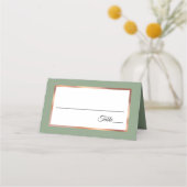 Sage Roos Goud Koper Palmboom Modern Bruiloft Plaatskaartje (Achterkant)