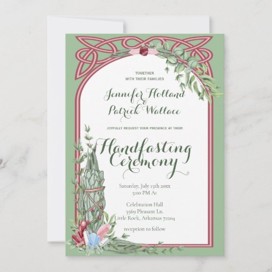 Sage & Roos Kruidenkristal Handfasting Kaart (Voorkant)