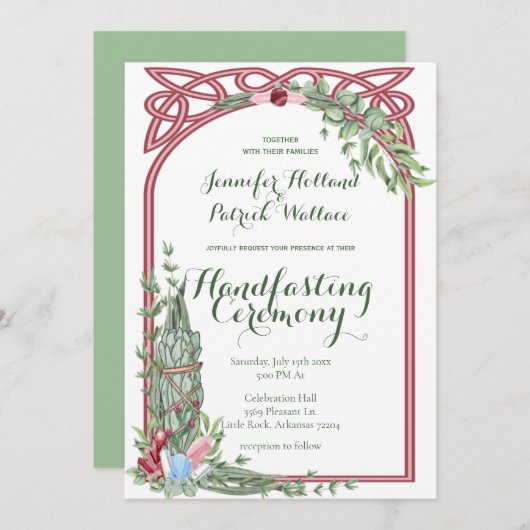 Sage & Roos Kruidenkristal Handfasting Kaart (Voorkant / Achterkant)