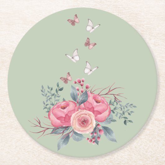 Sage Round Onderzetter Set (Voorkant)