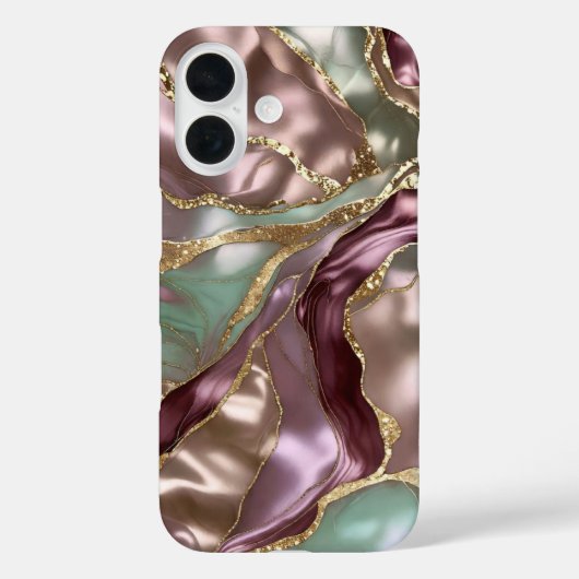 Sage Roze Goud Marmer Hoesje Luxe (Achterkant)