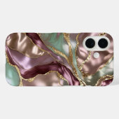 Sage Roze Goud Marmer Hoesje Luxe (Achterkant (horizontaal))